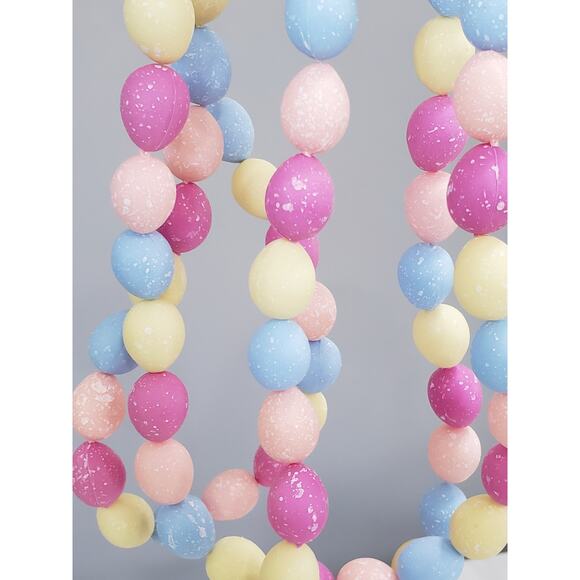 Plastic Easter Egg Garland Decoration Miniature Eggs - MEASURES 6 FEET - Picture 1 of 4